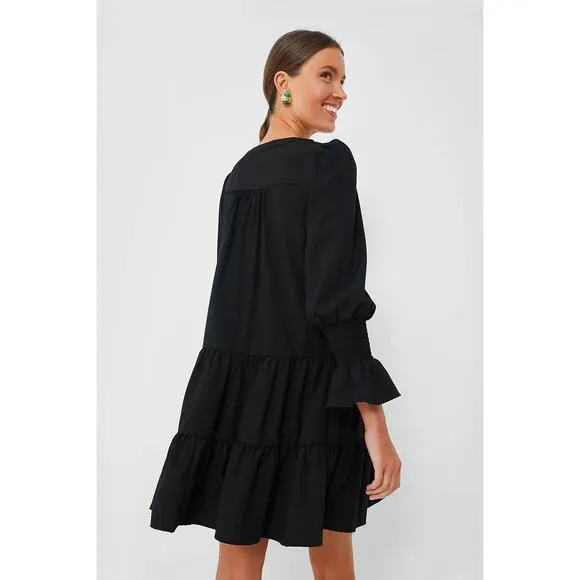 Tuckernuck Kenzo Dress Size S Black Crepe Classic Preppy Party Pomander Place