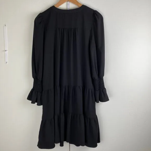 Tuckernuck Kenzo Dress Size S Black Crepe Classic Preppy Party Pomander Place