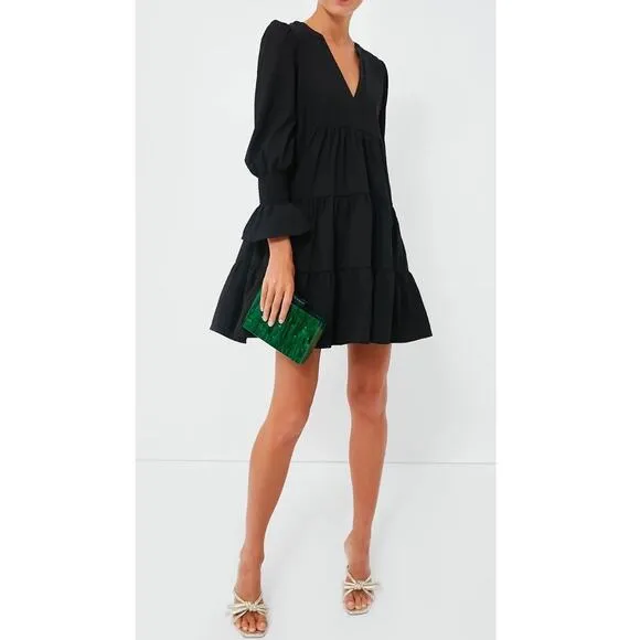 Tuckernuck Kenzo Dress Size S Black Crepe Classic Preppy Party Pomander Place