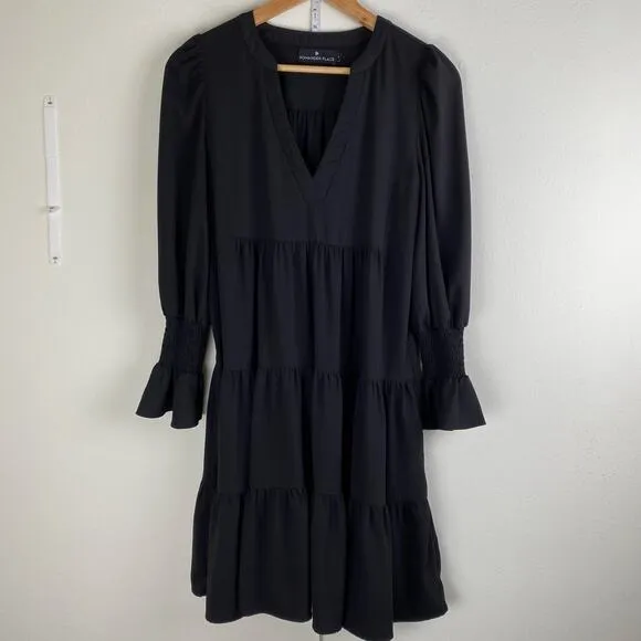 Tuckernuck Kenzo Dress Size S Black Crepe Classic Preppy Party Pomander Place