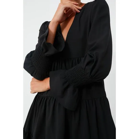 Tuckernuck Kenzo Dress Size S Black Crepe Classic Preppy Party Pomander Place