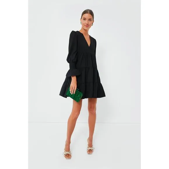 Tuckernuck Kenzo Dress Size S Black Crepe Classic Preppy Party Pomander Place