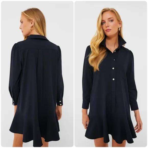 TUCKERNUCK Navy Crepe Callahan Shirt Dress