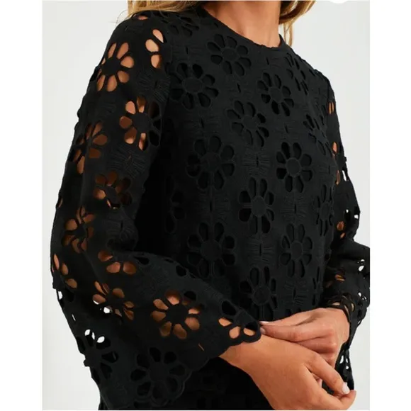 TUCKERNUCK Noir Eyelet Hutton Dress