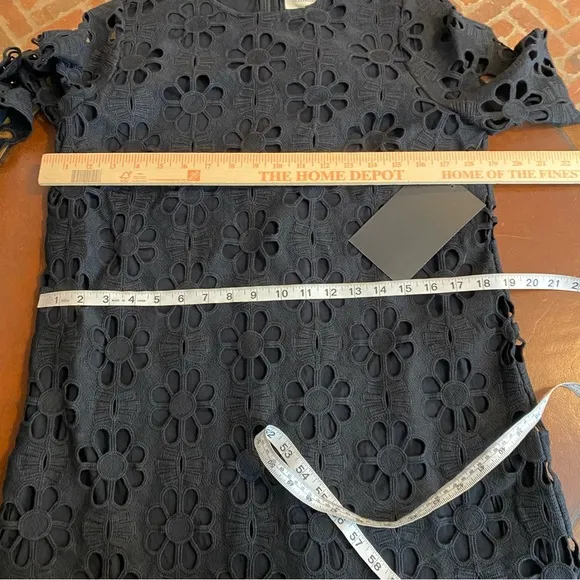 Tuckernuck Noir Eyelet Hutton Long Sleeve Cotton Formal Midi Dress Small NWT