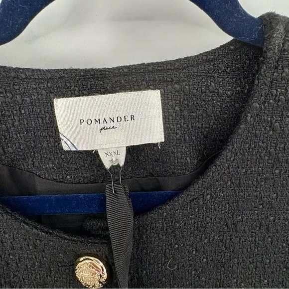 Tuckernuck Pomander Place Black Tweed Jennings Jacket Size XXXL