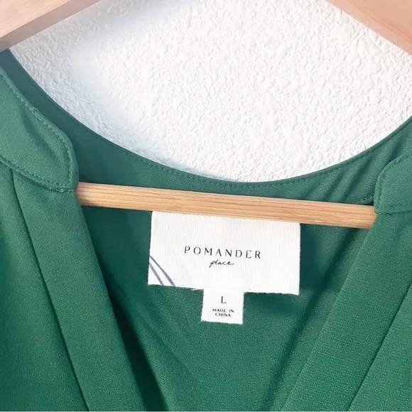Tuckernuck Pomander Place Crepe Kenzo Dress in Hunter Green