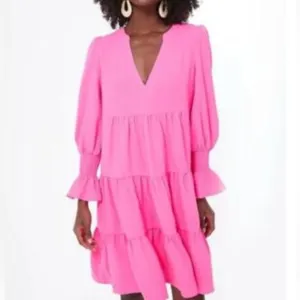 Tuckernuck Pomander Place Electric Pink Crepe Kenzo Dress NWT Extra Small XS