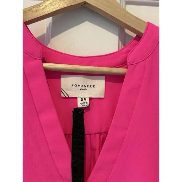 Tuckernuck Pomander Place Electric Pink Crepe Kenzo Dress NWT Extra Small XS