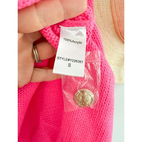 Tuckernuck | Pomander Place | Hot Pink Slone Cardigan | Sz XS