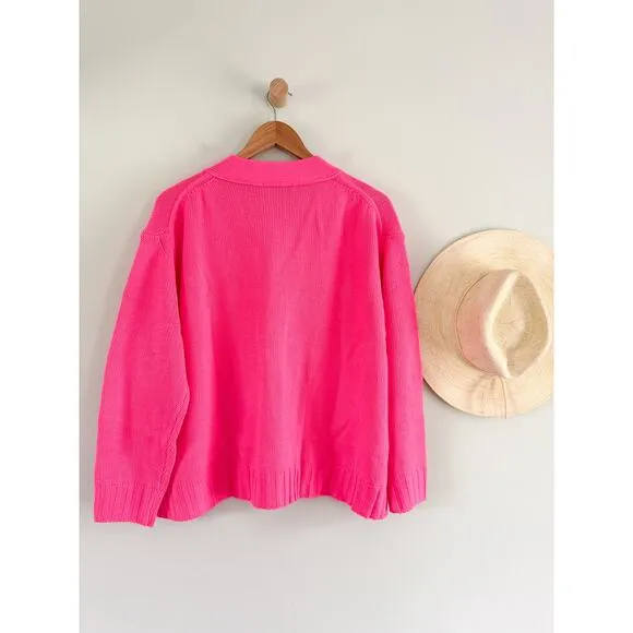 Tuckernuck | Pomander Place | Hot Pink Slone Cardigan | Sz XS