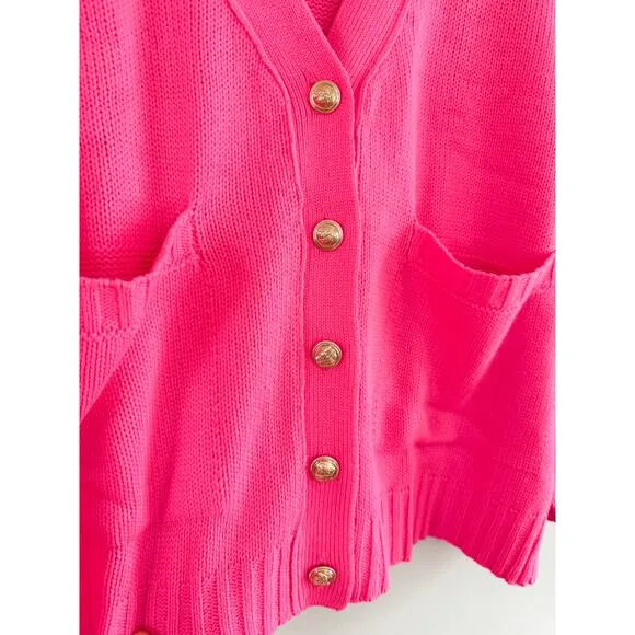 Tuckernuck | Pomander Place | Hot Pink Slone Cardigan | Sz XS