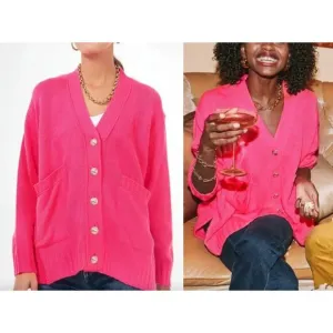 Tuckernuck | Pomander Place | Hot Pink Slone Cardigan | Sz XS