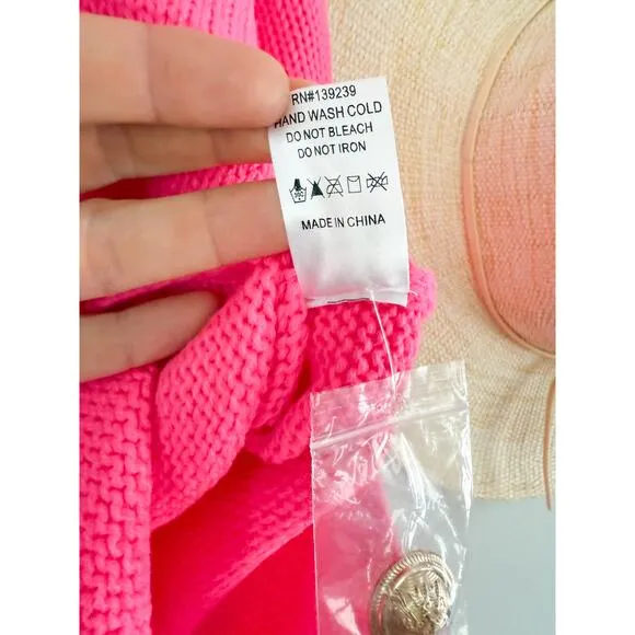 Tuckernuck | Pomander Place | Hot Pink Slone Cardigan | Sz XS