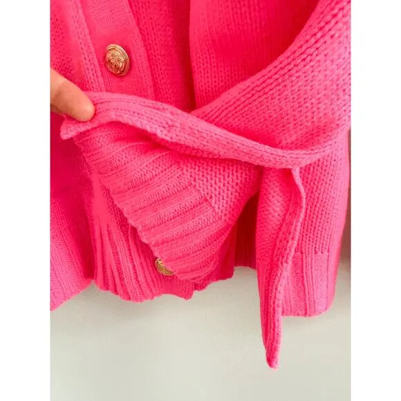 Tuckernuck | Pomander Place | Hot Pink Slone Cardigan | Sz XS