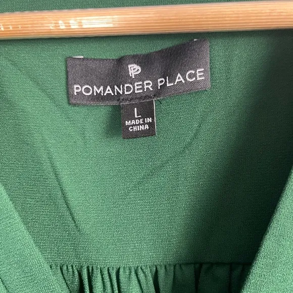 Tuckernuck POMANDER PLACE Hunter Green Crepe Kenzo Dress large