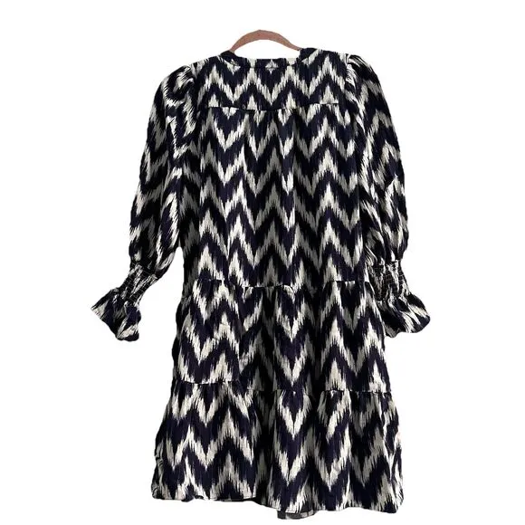 Tuckernuck Pomander Place Navy Ikat Kenzo Dress XS Fits Size S Tiered