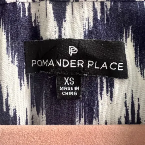 Tuckernuck Pomander Place Navy Ikat Kenzo Dress XS Fits Size S Tiered