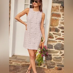 Tuckernuck Pomander Place Peony Tweed Bianca Dress size medium nwt academia new