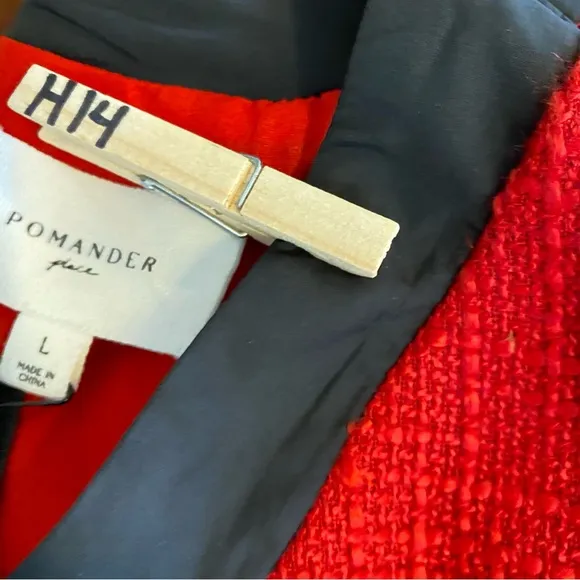 Tuckernuck POMANDER PLACE Red Coco Tweed Bow Dress size large nwt old money