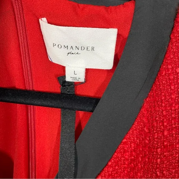 Tuckernuck POMANDER PLACE Red Coco Tweed Bow Dress size large nwt old money