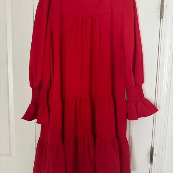 Tuckernuck Pomander Place Red Crepe Kenzo Dress Size Large