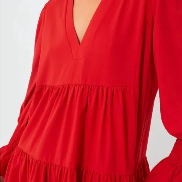 Tuckernuck Pomander Place Red Crepe Kenzo Dress Size Large