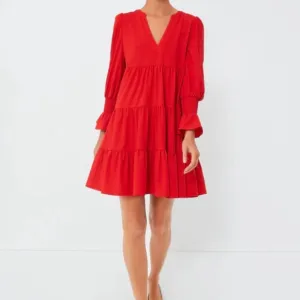 Tuckernuck Pomander Place Red Crepe Kenzo Dress Size Large