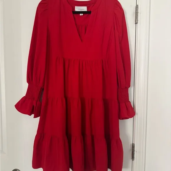 Tuckernuck Pomander Place Red Crepe Kenzo Dress Size Large