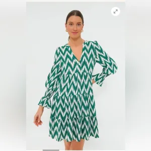 Tuckernuck Pommander Place Ikat Kenzo Long Sleeve V-Neck Mini Dress XXL