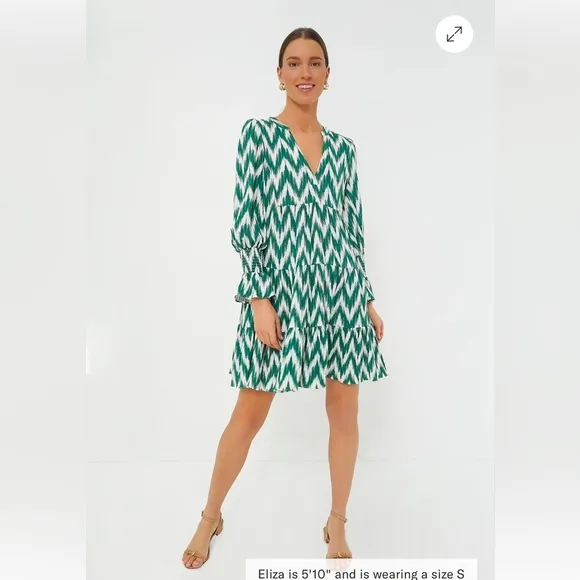 Tuckernuck Pommander Place Ikat Kenzo Long Sleeve V-Neck Mini Dress XXL