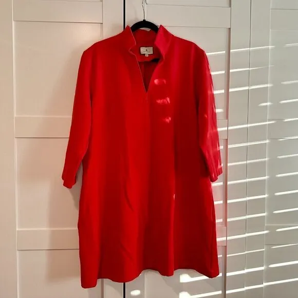 Tuckernuck Poppy Red Ponte Clifton Chic Mini Dress Stand Collar- Sz XXXL