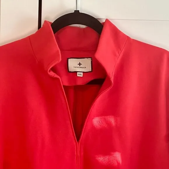 Tuckernuck Poppy Red Ponte Clifton Chic Mini Dress Stand Collar- Sz XXXL