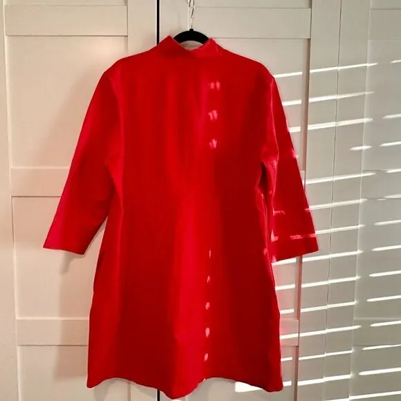 Tuckernuck Poppy Red Ponte Clifton Chic Mini Dress Stand Collar- Sz XXXL