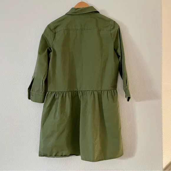 Tuckernuck Stretch Twill Hayes Shirt Dress Jade Green Pockets Collar Minimalist