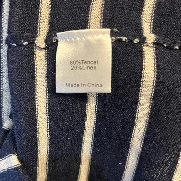 Tuckernuck Sweater Navy &amp; White Striped Clayton 3/4 Sleeve Knit Polo XL/XXL EUC