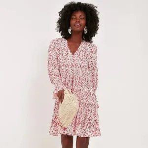 TUCKERNUCK x POMANDER PLACE Kenzo Dress Scarlet Ditsy Floral Red Sz XS {3Z30}