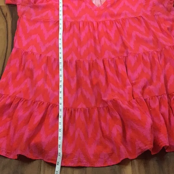 TUKERNUK POMANDER PLACE Hot Pink Ikat Kenzo Dress Size 3XL