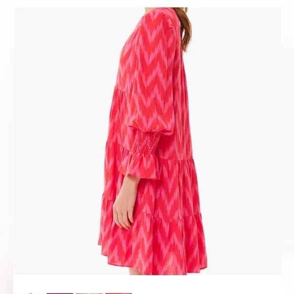 TUKERNUK POMANDER PLACE Hot Pink Ikat Kenzo Dress Size 3XL