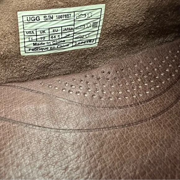 Ugg Chester Men’s Size 11 Brown Woven Leather Driving Loafers Shoes 1007887