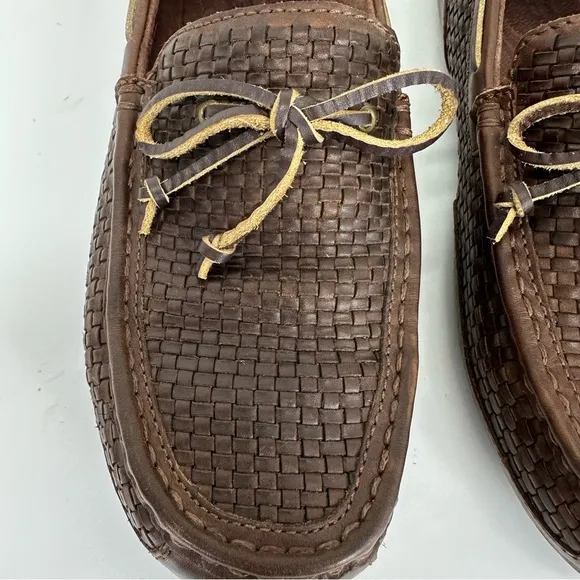 Ugg Chester Men’s Size 11 Brown Woven Leather Driving Loafers Shoes 1007887