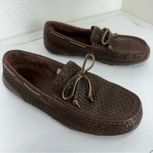 Ugg Chester Men’s Size 11 Brown Woven Leather Driving Loafers Shoes 1007887