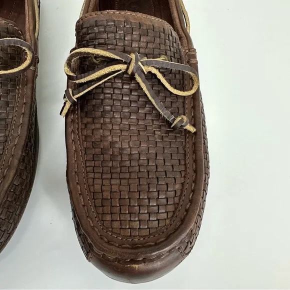 Ugg Chester Men’s Size 11 Brown Woven Leather Driving Loafers Shoes 1007887