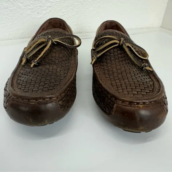 Ugg Chester Men’s Size 11 Brown Woven Leather Driving Loafers Shoes 1007887