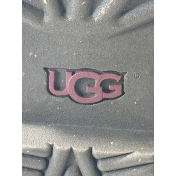 Ugg Elsa Tall Black Waterproof Leather Sherpa Lined Women Boots Sz 7