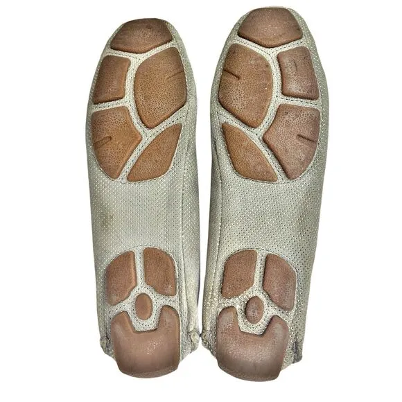 UGG Leather Driving Shoes Loafers Flats Moccasins Gray Size 8 Shearling Slip On