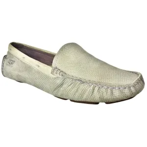 UGG Leather Driving Shoes Loafers Flats Moccasins Gray Size 8 Shearling Slip On