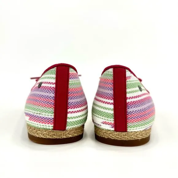 UGG “MARLEIGH” PINK MULTI COLORED SERAPE/CANVAS OPEN TOE ESPADRILLE FLATS🆕