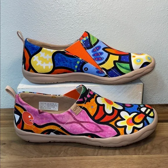 UIN Floral Artistic Art to wear Slip On Fairy Butterfly Shoe Sz 7.5 Garden Bees