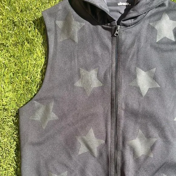 Ultracor Flux Knockout Vest W/ Stars Athleisure Full Zip Muscle Tank Top Hoodie